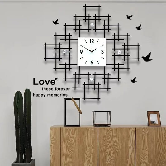 60x60cm New 3d Large Metal Metallic Wall Art Clock Customized Home Decor Dropshiping Products 2024 Decoration Watch for House