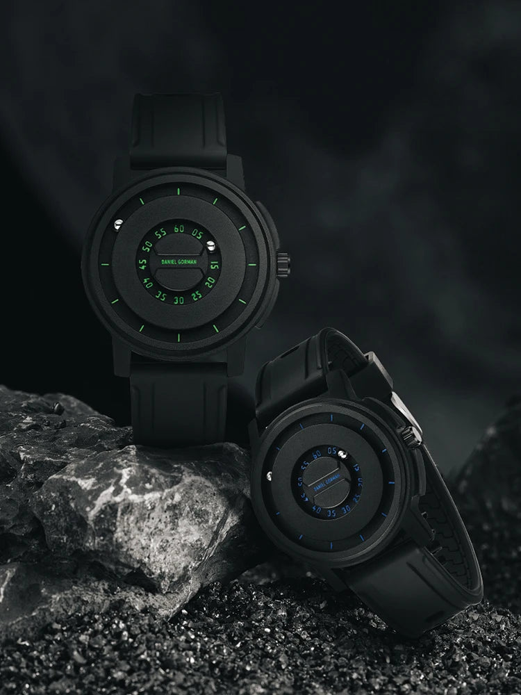 Silicone Band Magnetic Levitation Hands Watch for Men 3 ATM Waterproof Quartz Movement Quartz Watches