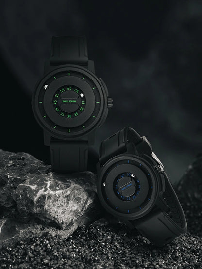 Silicone Band Magnetic Levitation Hands Watch for Men 3 ATM Waterproof Quartz Movement Quartz Watches