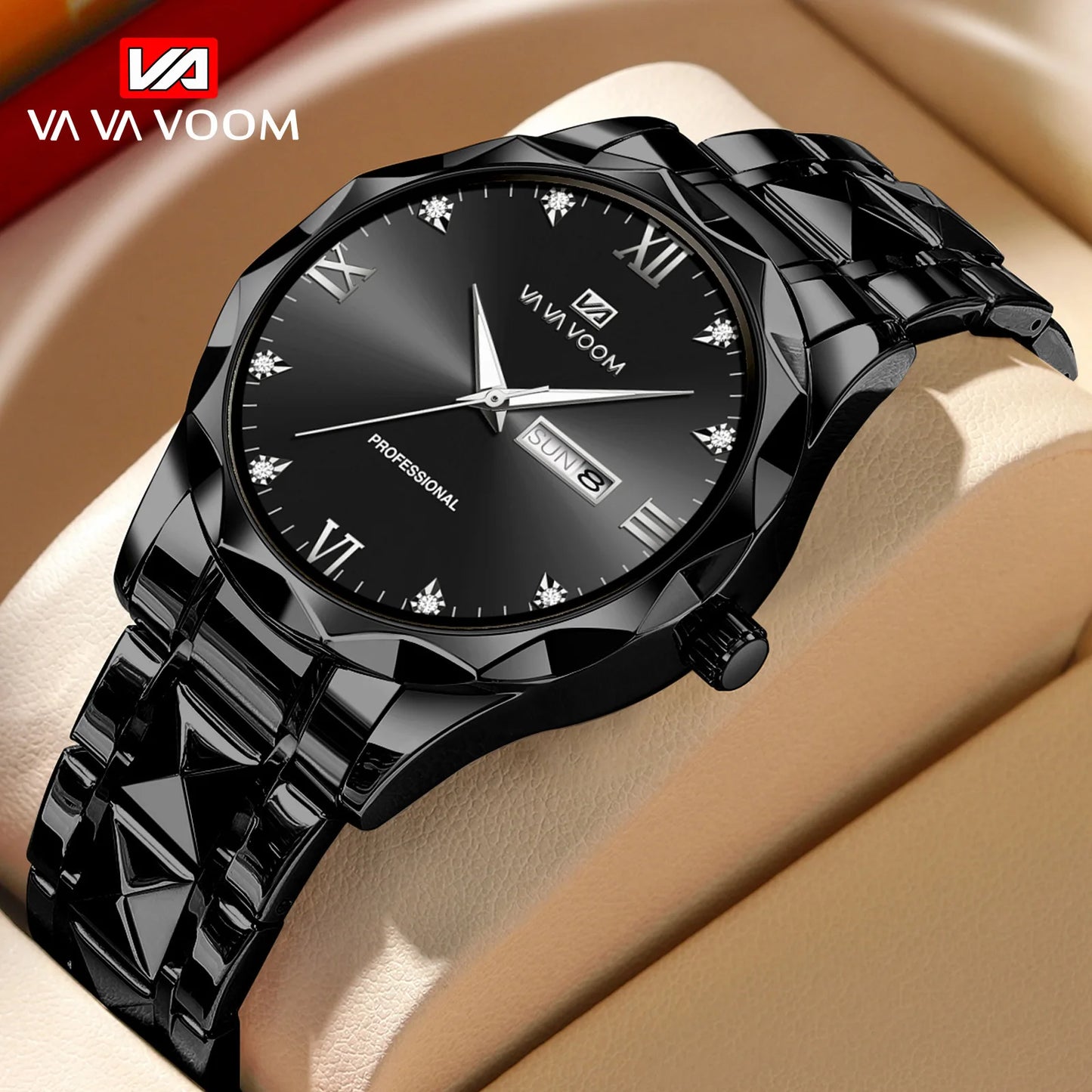 Hannah Martin Vava Voom 2741 Fashion Men's Watches Brand Waterproof Stainless Steel Business High End Date Quartz Watch for Men