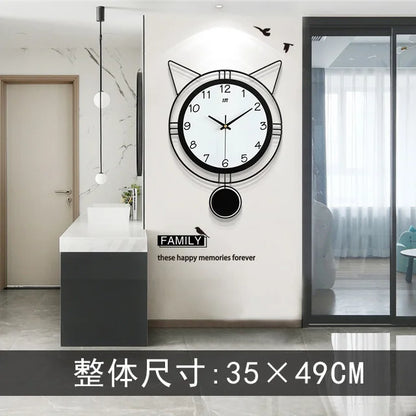 Modern Design Cute Cat Design Iron Wall Decor Clock Designed Buy Wholesale Wall Clock China Manufacturers