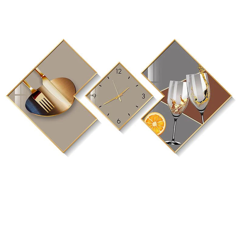 200cm Set 3 Modern Clocks Creative Modeling Design Wall Decorative Clock Light Luxury Wall Hanging Decor Art Clock for Sale