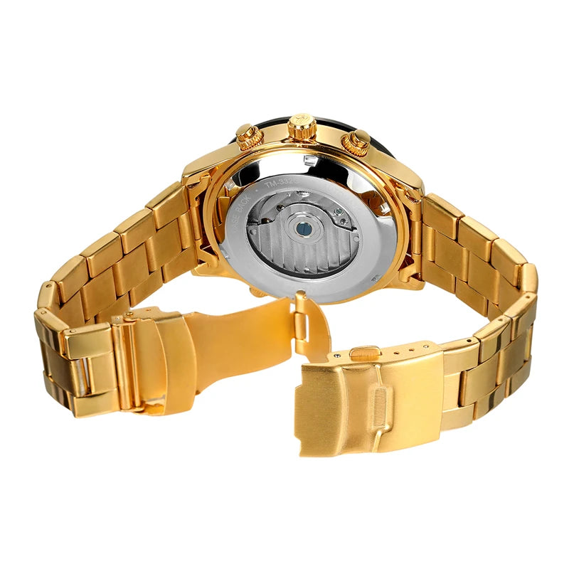 Relogio Masculino FORSINING Top Luxury Automatic Wrist Watch Mens Tourbillon Mechanical Watches Men's Wristwatches Clock Gold