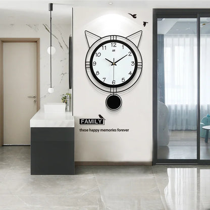Modern Design Cute Cat Design Iron Wall Decor Clock Designed Buy Wholesale Wall Clock China Manufacturers