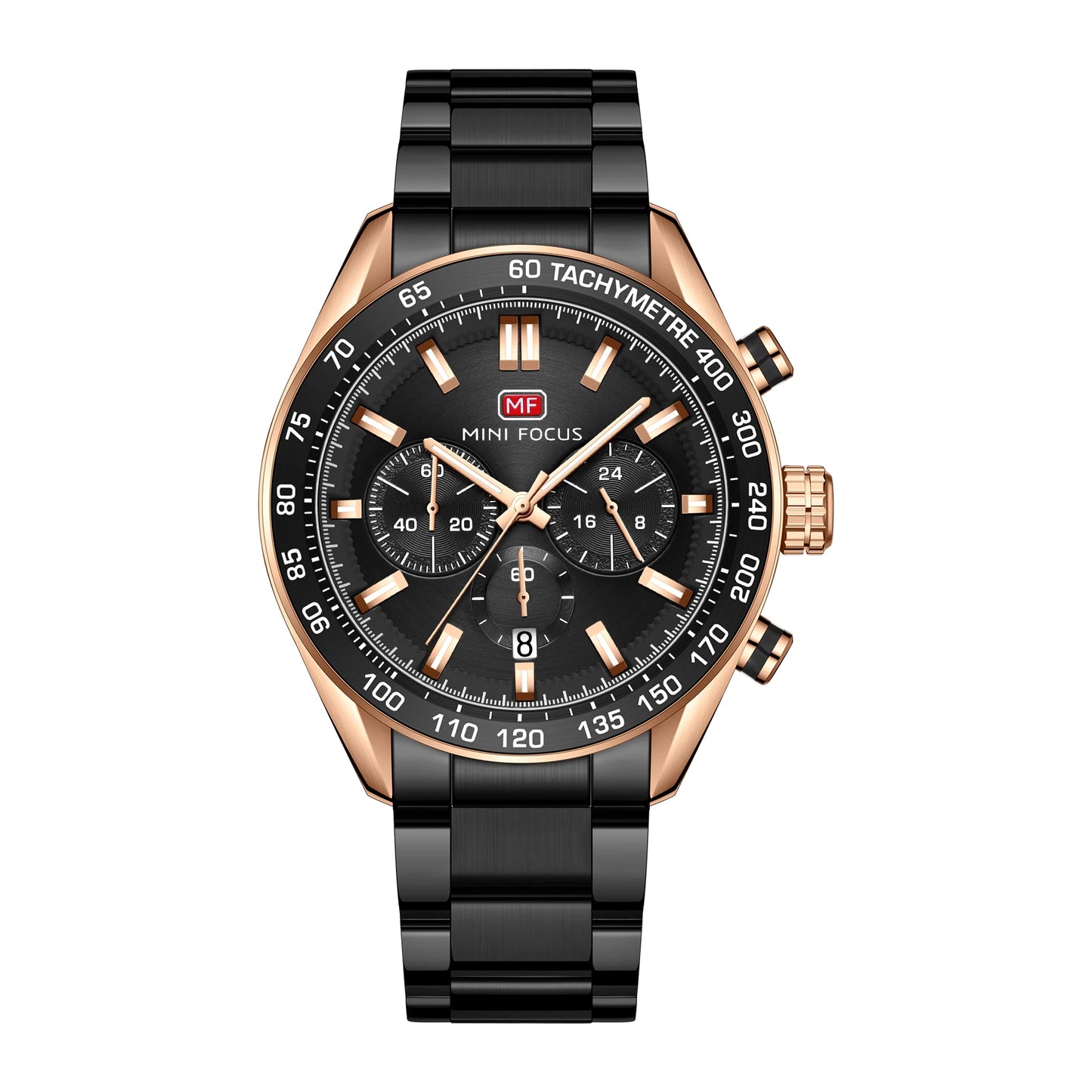 Top-Ranking MINI FOCUS MF0403G Business Watch Men High End Big Dial Waterproof Luminous With Stainless Steel Band Quartz Watches