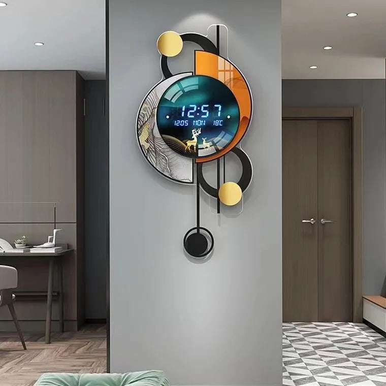 35X70CM Digital Large Dropshipping Modern Pendulum Luxury Wall Hanging Clock Decorative High Quality Watch Home House Decor DDP