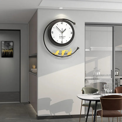 New Design Gold Fish Wall Clock 1 Piece Minimalist Wood Wall Clock Home Decor Luxury for Living Room Office