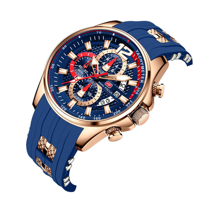 Best Selling MINI FOCUS MF0350G Luxury Quartz Watch Men Waterproof Silicone Band Waterproof Luminous Hands Wrist Watches