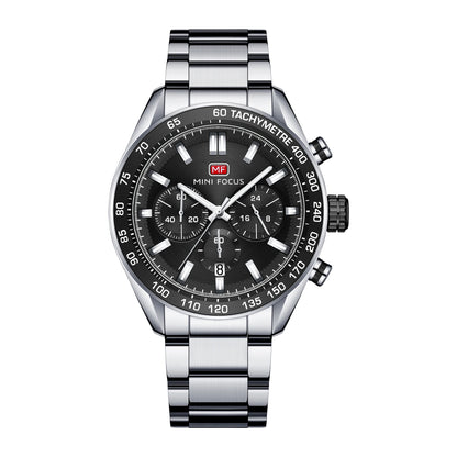 Top-Ranking MINI FOCUS MF0403G Business Watch Men High End Big Dial Waterproof Luminous With Stainless Steel Band Quartz Watches