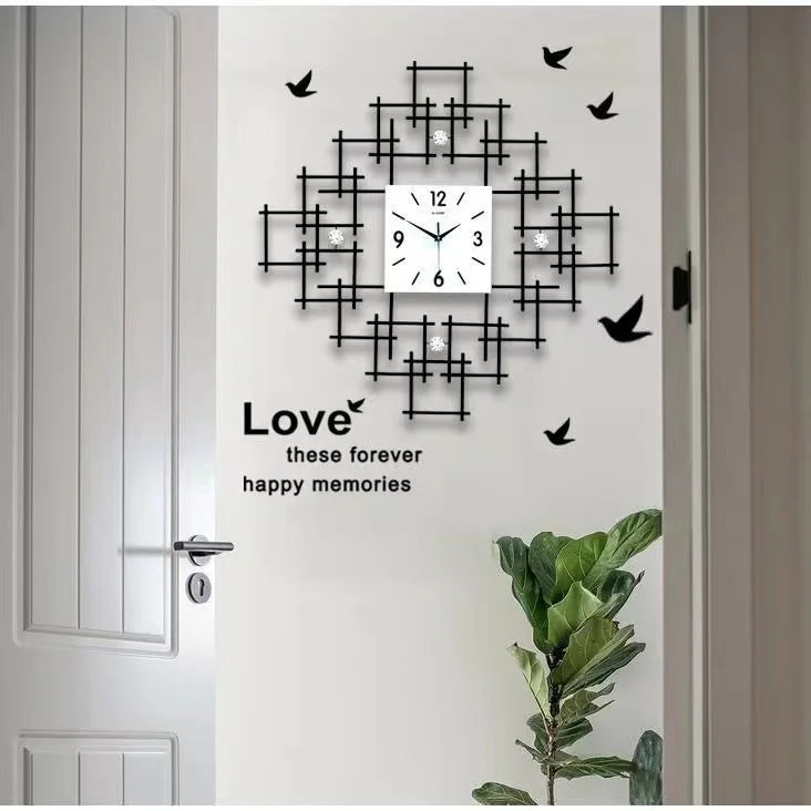 60x60cm New 3d Large Metal Metallic Wall Art Clock Customized Home Decor Dropshiping Products 2024 Decoration Watch for House