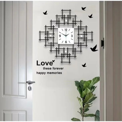 60x60cm New 3d Large Metal Metallic Wall Art Clock Customized Home Decor Dropshiping Products 2024 Decoration Watch for House