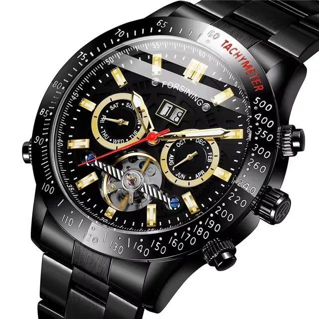 Relogio Masculino FORSINING Top Luxury Automatic Wrist Watch Mens Tourbillon Mechanical Watches Men's Wristwatches Clock Gold