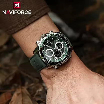 Fashion Mens Sports Watches Leather Watch Casual Luxury Waterproof Digital Display Calendar Chronograph Man Quartz Wristwatch