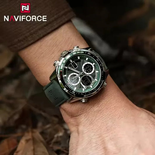 Fashion Mens Sports Watches Leather Watch Casual Luxury Waterproof Digital Display Calendar Chronograph Man Quartz Wristwatch