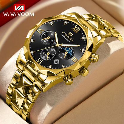 Hannah Martin Vava Voom 2741 Fashion Men's Watches Brand Waterproof Stainless Steel Business High End Date Quartz Watch for Men