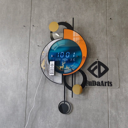 35X70CM Digital Large Dropshipping Modern Pendulum Luxury Wall Hanging Clock Decorative High Quality Watch Home House Decor DDP