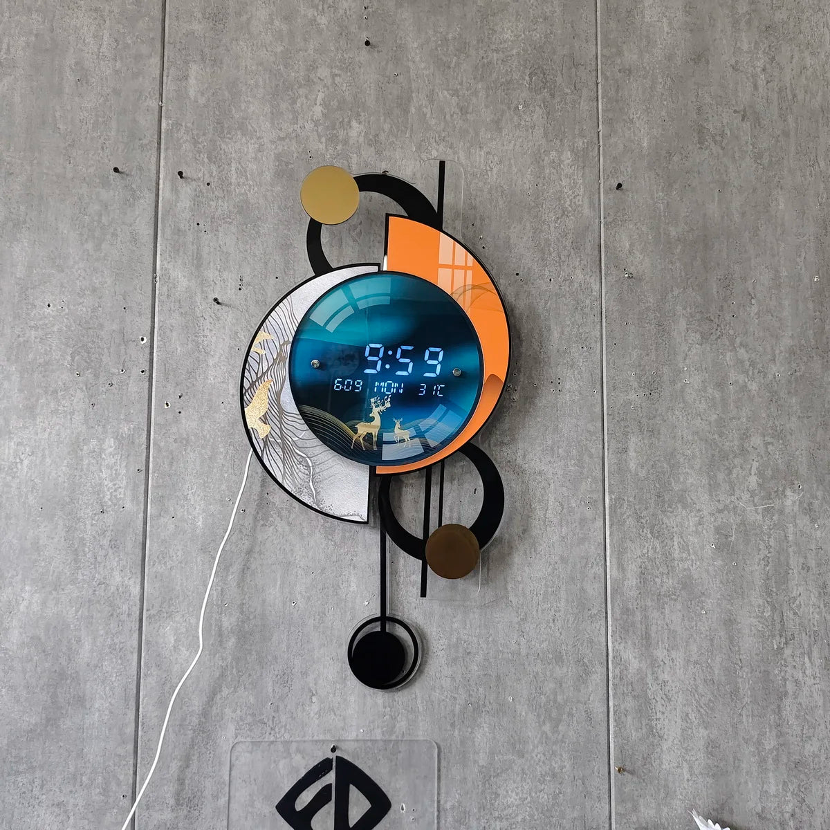 35X70CM Digital Large Dropshipping Modern Pendulum Luxury Wall Hanging Clock Decorative High Quality Watch Home House Decor DDP