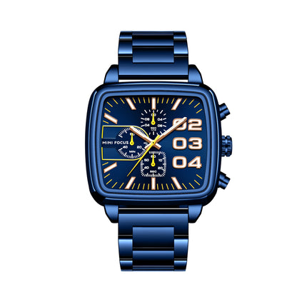 Relogio Masculino MINI FOCUS MF0314G Original Brand Waterproof Chronograph Men Quartz Watches Luxury Square Wrist Watch