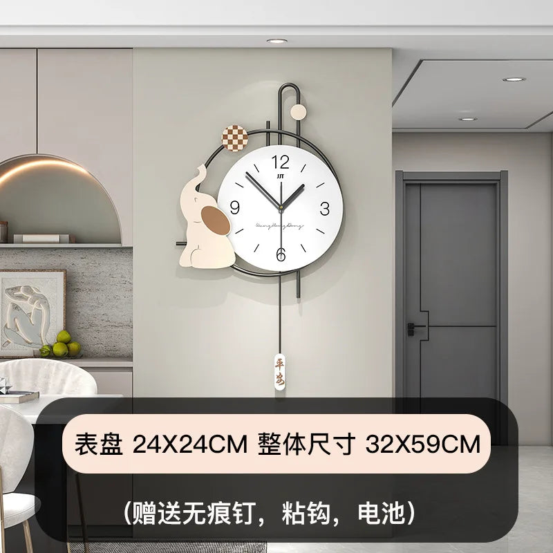 Hipster Elephant Minimalist Wood Wall Clock Modern Nordic Wall Clock Home Decor Luxury for Living Room
