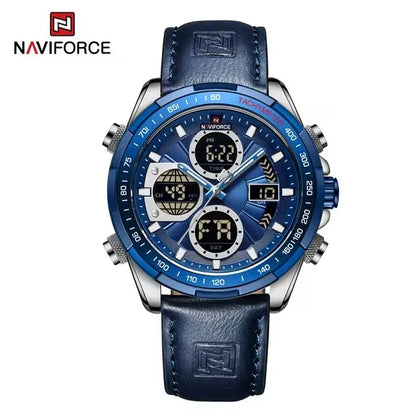 NAVIFORCE 9197 Quartz Watches Mens Luxury Sport Chronograph Waterproof Quartz Big Dial Clock Digital Wristwatches Men Watch