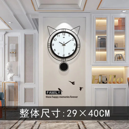 Modern Design Cute Cat Design Iron Wall Decor Clock Designed Buy Wholesale Wall Clock China Manufacturers