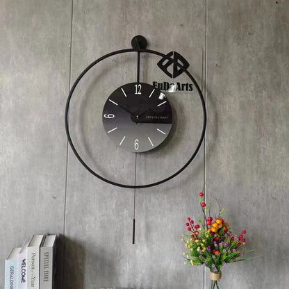60X92CM With LED Night Light Pendulum Mass Modern Clock Metal Living Dining Bedroom Hotel Simple Fashion Creative Wall Watch DDP