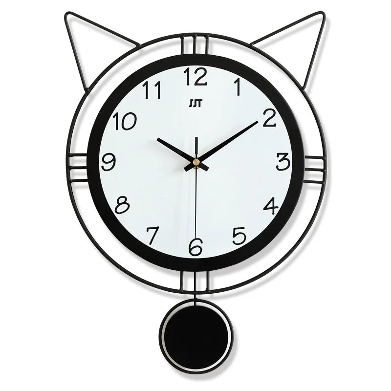 Modern Design Cute Cat Design Iron Wall Decor Clock Designed Buy Wholesale Wall Clock China Manufacturers