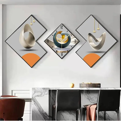 200cm Set 3 Modern Clocks Creative Modeling Design Wall Decorative Clock Light Luxury Wall Hanging Decor Art Clock for Sale