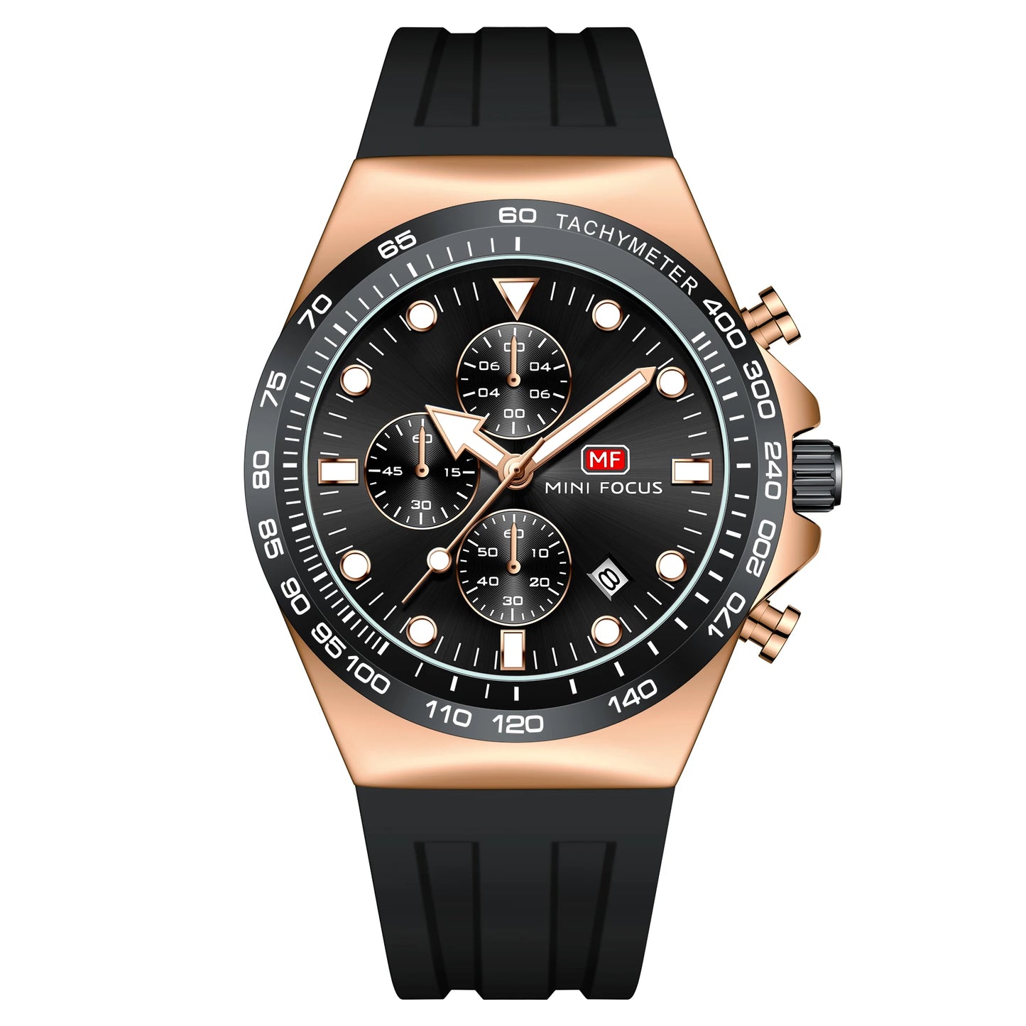 New Arrival MINI FOCUS MF0488G Sports Fashion Watch Silicone Strap Luminous Hands Waterproof Men Quartz Watches