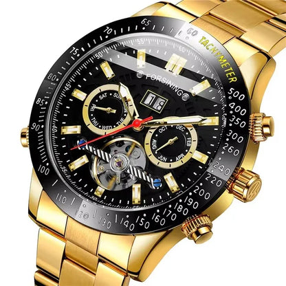 Relogio Masculino FORSINING Top Luxury Automatic Wrist Watch Mens Tourbillon Mechanical Watches Men's Wristwatches Clock Gold