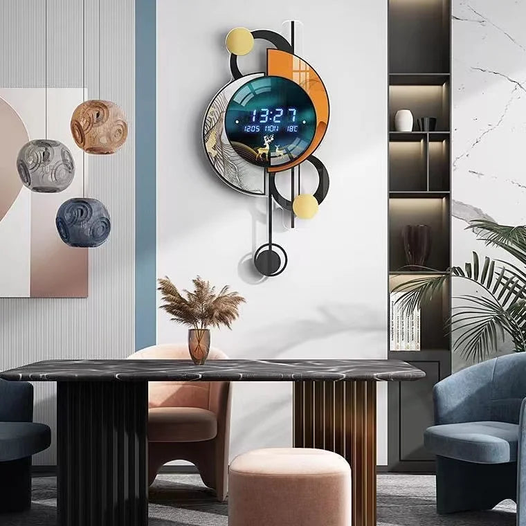 35X70CM Digital Large Dropshipping Modern Pendulum Luxury Wall Hanging Clock Decorative High Quality Watch Home House Decor DDP