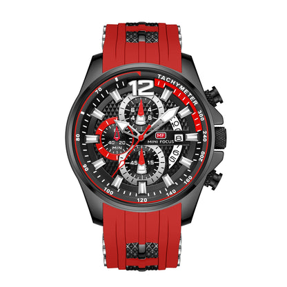 Best Selling MINI FOCUS MF0350G Luxury Quartz Watch Men Waterproof Silicone Band Waterproof Luminous Hands Wrist Watches