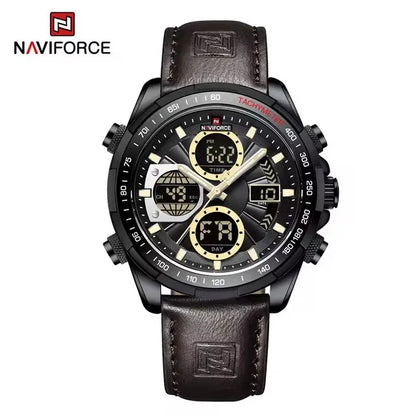 NAVIFORCE 9197 Quartz Watches Mens Luxury Sport Chronograph Waterproof Quartz Big Dial Clock Digital Wristwatches Men Watch
