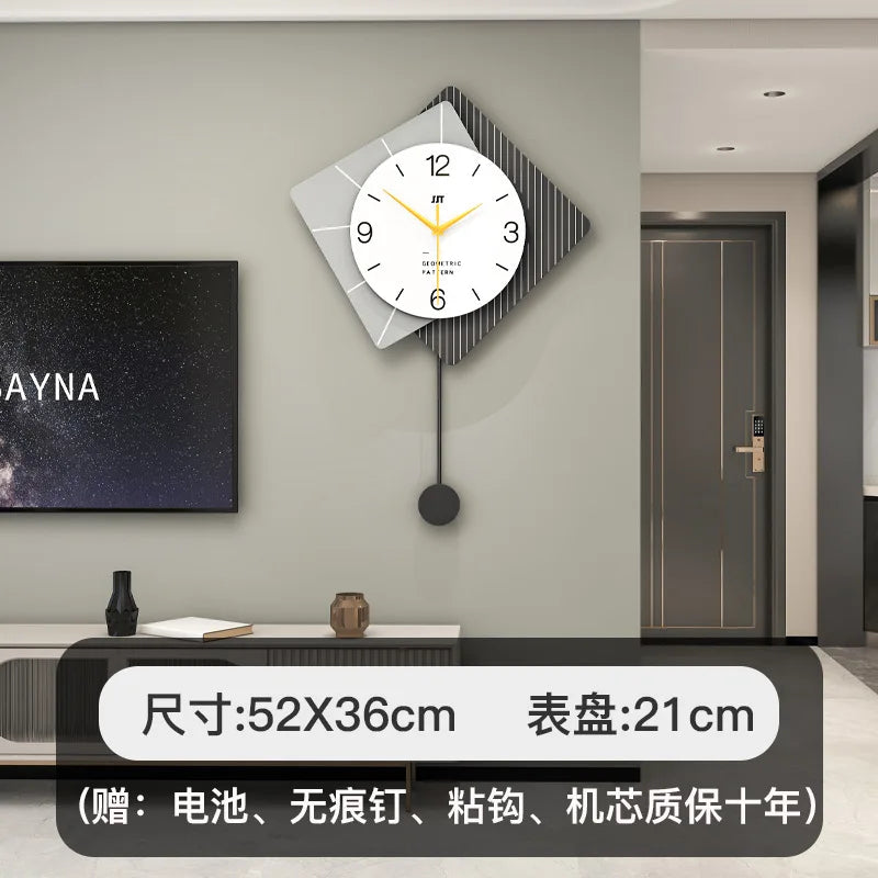 Hipster Minimalist Modern Nordic Wall Clock 1 Piece Wall Clock Home Decor Luxury for Living Room Bedroom