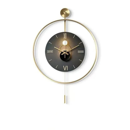 60X92CM With LED Night Light Pendulum Mass Modern Clock Metal Living Dining Bedroom Hotel Simple Fashion Creative Wall Watch DDP