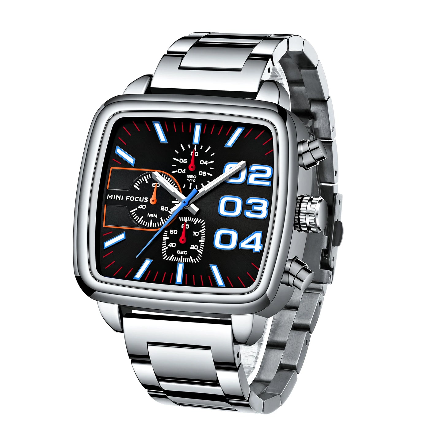 Relogio Masculino MINI FOCUS MF0314G Original Brand Waterproof Chronograph Men Quartz Watches Luxury Square Wrist Watch