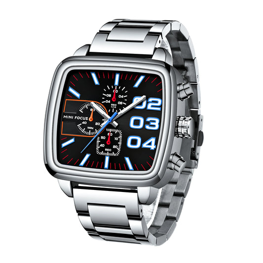 Relogio Masculino MINI FOCUS MF0314G Original Brand Waterproof Chronograph Men Quartz Watches Luxury Square Wrist Watch