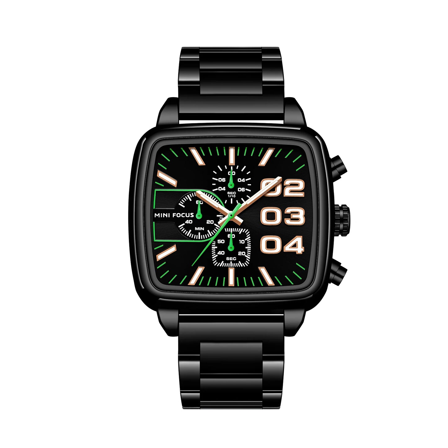 Relogio Masculino MINI FOCUS MF0314G Original Brand Waterproof Chronograph Men Quartz Watches Luxury Square Wrist Watch