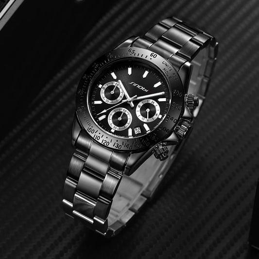 Sinobi Branded Watches for Men Quartz Wristwatch with Calendar Function