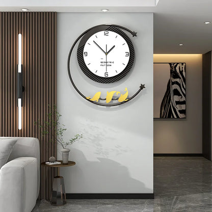 New Design Gold Fish Wall Clock 1 Piece Minimalist Wood Wall Clock Home Decor Luxury for Living Room Office