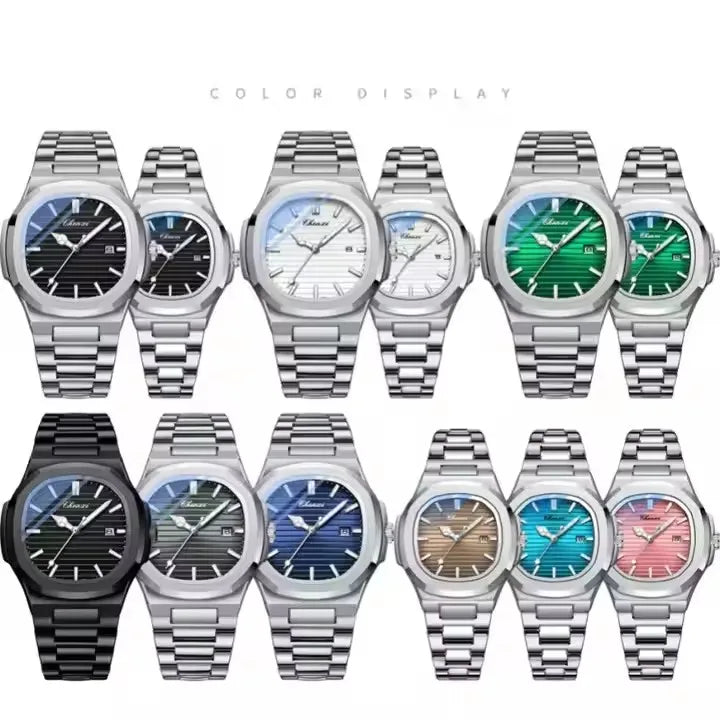 8222 Chenxi Watch Stainless Steel Band Date Mens Clock Business Male Quartz Waterproof Luxuries Man Square Wrist Watches for Men