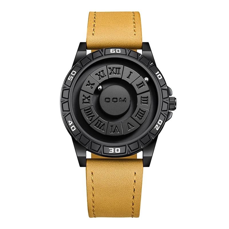 DOM 1726 Classics New Design Magnetic Ball Concept Men Fashion Cool Trend Minimalist Waterproof Leather Quartz Watches