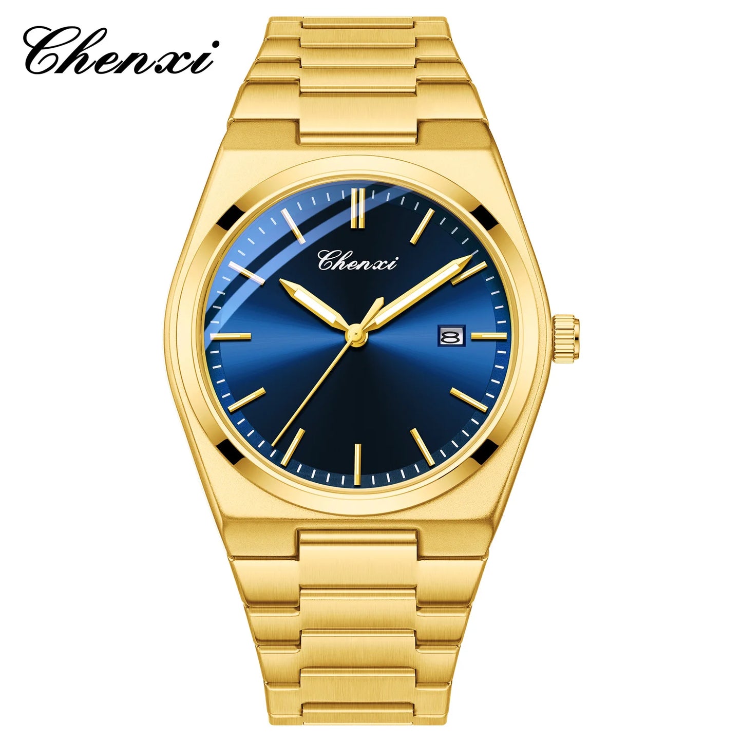 CHENXI 683 Classic Minimalist Dial Fashion Casual Quartz Watches for Men Calendar Stainless Steel Gold Watch Hot Selling Gift