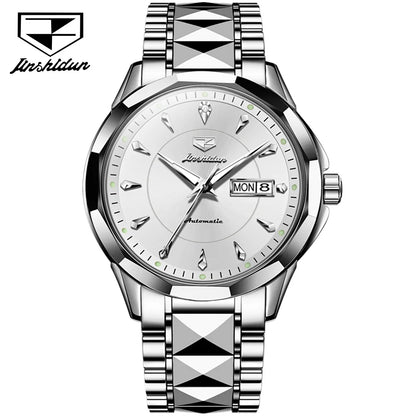 JSDUN 8936  Custom OEM logo Casual Waterproof  Stainless Steel Calendar Sport Automatic Mechanical Watches Men Wrist