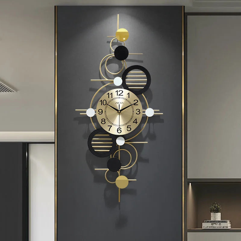 89*42cm Modern Style Big Circle Wall Clock Indoor Large Round Metal Frame Wall Clock for Home Decor Dropshipping Products 2024