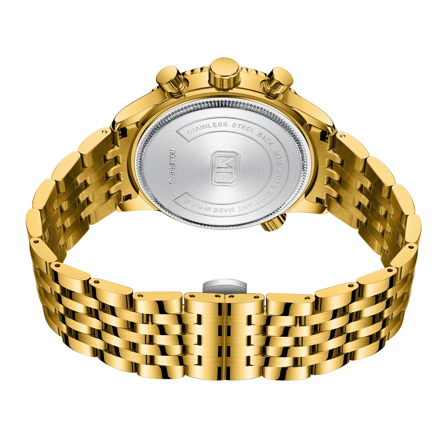 2024 MINI FOCUS Newest Model MF0463G Luxury Watch Gold Stainless Steel Band Luminous Waterproof Men Quartz Watches Reloj
