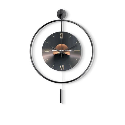 60X92CM With LED Night Light Pendulum Mass Modern Clock Metal Living Dining Bedroom Hotel Simple Fashion Creative Wall Watch DDP