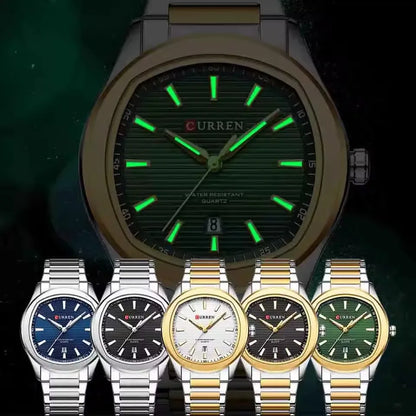 CURREN 8474 New Simple Luxury Quartz Watches Men Stainless Steel Band Wristwatch Luminous Hands Auto Date Life Waterproof Clock