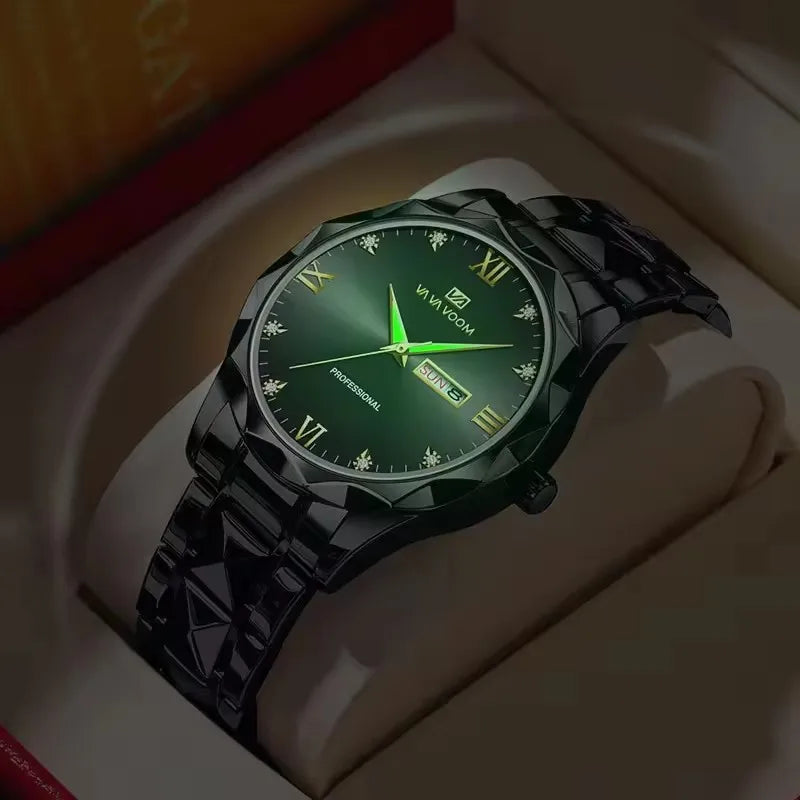 Hannah Martin Vava Voom 2741 Fashion Men's Watches Brand Waterproof Stainless Steel Business High End Date Quartz Watch for Men