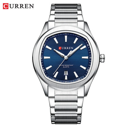 CURREN 8474 New Simple Luxury Quartz Watches Men Stainless Steel Band Wristwatch Luminous Hands Auto Date Life Waterproof Clock